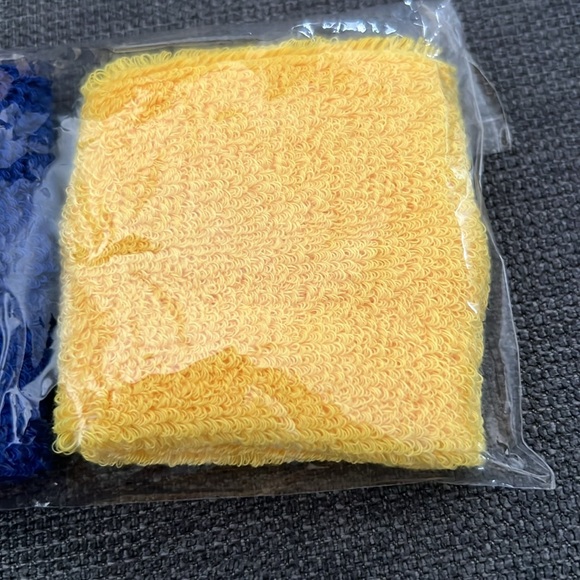 LOS ANGELES RAMS Embroidered Terry Cloth Style Wrist Sweat Bands. Yellow & Blue - Picture 6 of 6